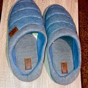 House shoes blue white gray brown dark brown